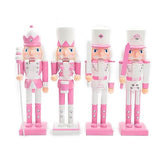 Aosekaa 4 Pieces Wood Nutcracker Ornaments Christmas Decoration, Kids Toys, Decorative Unique Gifts, Doll Nutcracker Crafts Nutcracker Soldier Aosekaa