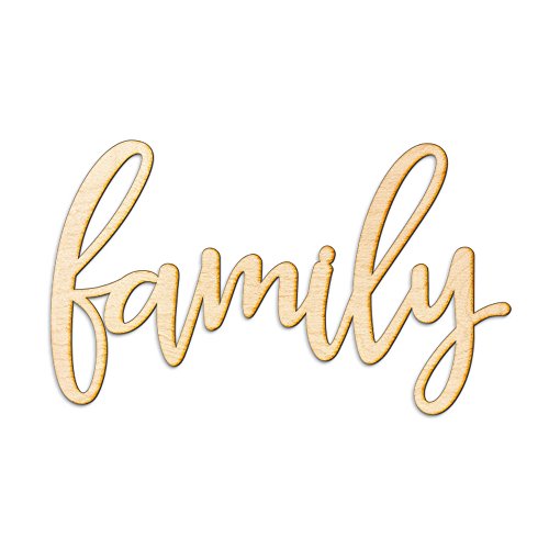 Family Wood Sign Home Décor Rustic Gallery Wall Art Unfinished 18" x 11" Woodums