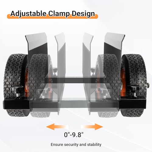 Eastrexon Panel Dolly, Door Dolly w/ 600LBS Load Capacity, Plywood Dolly w/ 8" Pneumatic Wheels & Pump, 0'' - 9.8'' Adjustable Clamp Panel Cart for - WoodArtSupply