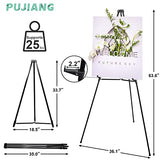 PUJIANG 63" Aluminum Easel Stand for Sign, Large Collapsible Easels for Display Posters/Whiteboard, Adjustable Height Artist Easel for Painting- PUJIANG