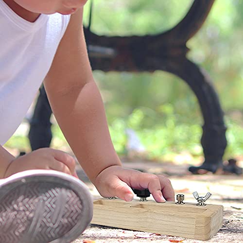 14 Pcs Kids Montessori Screwdriver Board Set, Wooden Screw Driver Activities Tools Montessori Toys for 3 4 5 Year Old, Basic Skills Educational Yowlieu