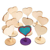 Colorations® Wooden Bobble Heart Note & Photo Holders, Set of 12, Craft for Kids & Fun Home Activities,Keepsake or Give a Personalize Gift, Create Colorations