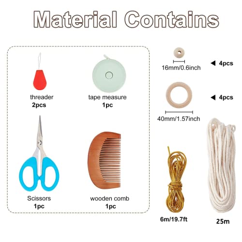 FREEBLOSS 3 Set DIY Macrame Angel Kit Angel Hanging Ornament Boho Macrame Wall Hanging Decor Macrame DIY Kit Gift for Mom Girls FREEBLOSS