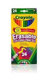 Crayola Erasable Colored Pencils, Kids At Home Activities, 24 Count, Assorted, Long Crayola