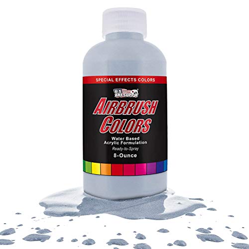 U.S. Art Supply Silver Pearl Pearlized Special Effects Acrylic Airbrush Paint 8 oz. - WoodArtSupply