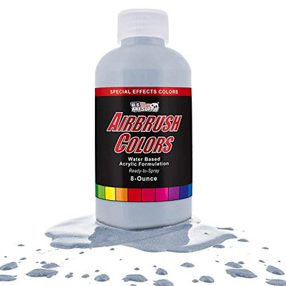 U.S. Art Supply Silver Pearl Pearlized Special Effects Acrylic Airbrush Paint 8 oz. - WoodArtSupply