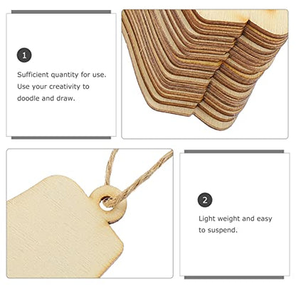 Milisten 40 Sets Wood Ice Skate Cutouts Christmas Unfinished Wooden Slices Holiday Unpainted Wooden Ice Skate Shape Cutout for DIY Painting Party