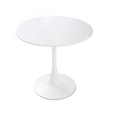 Walnut Round Tulip Dining Table for 2-4 People - Modern Mid-Century Design with Sturdy MDF Top and Pedestal Base YESGIGA