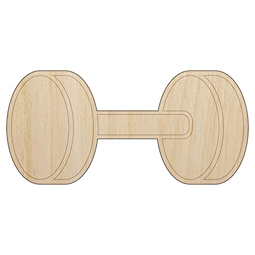 Dumbbell Gym Workout Exercise Unfinished Wood Shape Piece Cutout for DIY Craft Projects - 1/8 Inch Thick - 4.70 Inch Size Sniggle Sloth