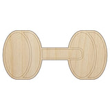 Dumbbell Gym Workout Exercise Unfinished Wood Shape Piece Cutout for DIY Craft Projects - 1/8 Inch Thick - 4.70 Inch Size Sniggle Sloth