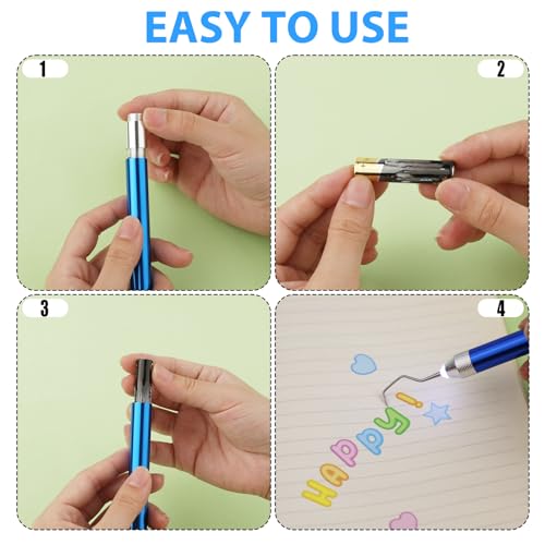 2pcs Weeding Pen for Vinyl, Craft Weeding Tool with Led Light 2 Styles Pin and Hooks Vinyl Tool Kit for DIY Paper Iron on Projects Silhouettes PEUTIER