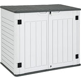 YITAHOME Outdoor Horizontal Storage Sheds w/o Shelf, 35 Cu Ft Lockable Resin Waterproof Shed, Ideal for Garden Tools, Easy to Assemble, Light Gray YITAHOME