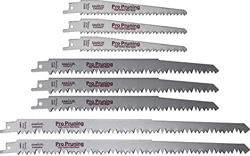 Caliastro 9-Inch of 3 Blades, 6-Inch of 3 Blades and 12-inch of 2 Blades for Wood Pruning Saw Blades for Reciprocating/Sawzall Saws - 8 Pack Caliastro