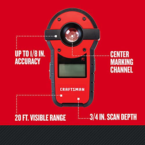 CRAFTSMAN Laser Level and Stud Sensor, 20-Foot Visbility Range (CMHT77636) , Red Craftsman