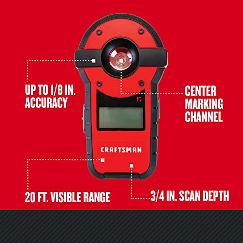 CRAFTSMAN Laser Level and Stud Sensor, 20-Foot Visbility Range (CMHT77636) , Red - WoodArtSupply