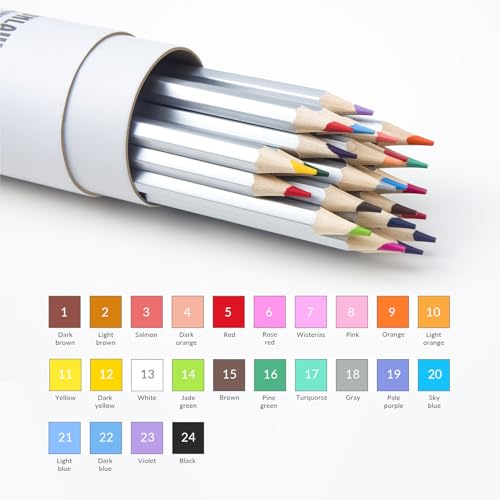 FUNLAVIE Colored Pencils 24 Coloring Pencils Premium Professional Art Drawing Pencil for Adults Coloring Book - WoodArtSupply