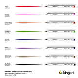 KINGART 440-8 PRO Inkline Color Micro Line & Precision Graphic Pens, 8 Colors, Fine Pt. Brush Nibs, Archival Waterproof Japanese Ink for Art, KINGART