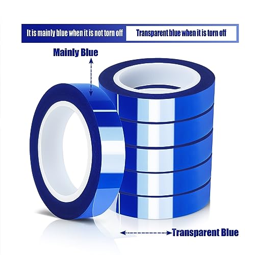 MEBMIK 6 Rolls 10mm x16m(52FT) Blue Heat Tape High Temperature Heat Resistant Tape Heat Transfer Tape for Heat Sublimation Press Vinyl,No Residue MEBMIK