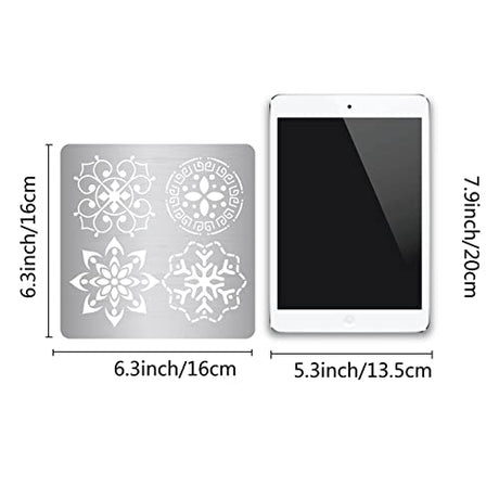GORGECRAFT 6.3 Inch Metal Flower of Life Stencil Stainless Steel Mandala Painting Reusable Template Journal Tool for Painting, Wood Burning, GORGECRAFT