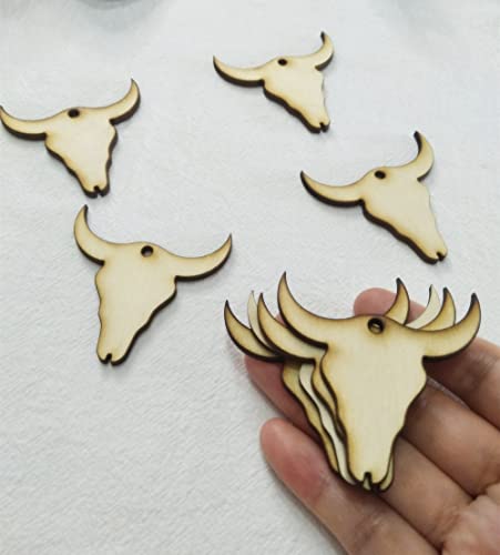 30pcs of Wood Cow Earring Blanks, DIY Earrings Blanks, Wood Cow Tag Blanks DIY Craft Blanks (2'') - WoodArtSupply