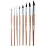 Transon 8pcs Round Watercolor Paint Brush Set Goat Hair for Watercolors,Acrylics,Inks,Gouache,Oil and Tempera TRANSON