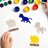 Wooden Craft Shapes 100pcs Wooden Animal Cutouts Unfinished Animal Pieces Mini Wood Animal Embellishments DIY Craft Wild Forest Animal Slices Wood ABOOFAN