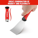 Goldblatt 3" Putty Knife, Stainless Steel Scraping Paint, Putty Knife Scraper with Hammer End, Soft Grip, Perfect for Drywall Repairing and Finishing Goldblatt