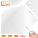 FSWCCK 25pcs 10mil 12 x 12 Inch Milky Translucent Blank Stencil Material Mylar Template Sheets, PET Blank Stencils Sheets for Cricut, Laser Cutting, FSWCCK