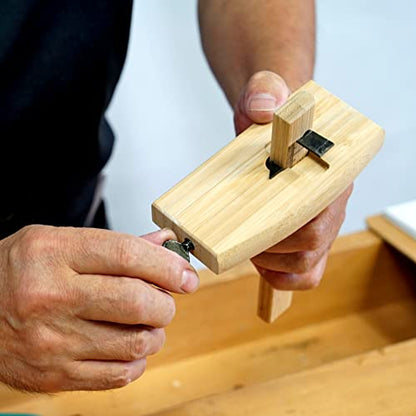 KAKURI Japanese Woodworking Tool Set, Professional Carpentry Tool Kit 8 Pcs  (Japanese Pull Saws, Hammer, Chisels, Plane, Auger, Square), Japanese Red