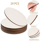24 Pack 8 Inch Wooden Circles for Crafts 0.2" Thick Unfinished Round Wood Slices Natural Rounds Wooden Cutouts Blank Round Wood Discs for DIY Crafts AWIZOM