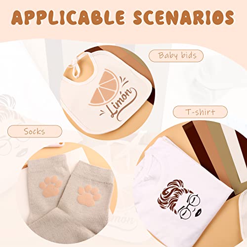 Tintnut Skin Tone Puff Vinyl Heat Transfer - 8 Sheets 12 x 10 inches 3D Puffy Heat Transfer Vinyl Foaming Nude Brown HTV Iron on Vinyl for T-Shirts Tintnut