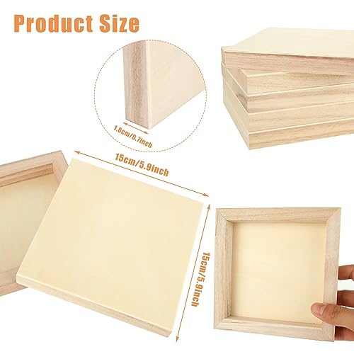 CYEAH 6x6 inch Wood Panel Boards Set of 15, Unfinished Wood Canvas Boards Wooden Panel Boards for Crafts, Painting, Pouring, Arts Use with Oils, CYEAH