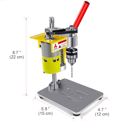 BERXOL Mini Drill Press, Benchtop Drill Press, Portable Electric Drilling Machine, CNC 795 Motor, B10 Chuck, Drill Bit and Clamp for Metal Wooden - WoodArtSupply