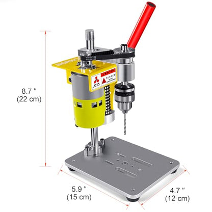 BERXOL Mini Drill Press, Benchtop Drill Press, Portable Electric Drilling Machine, CNC 795 Motor, B10 Chuck, Drill Bit and Clamp for Metal Wooden - WoodArtSupply