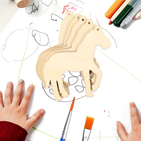 EXCEART 45pcs Farm Animals Unpainted Wood Cutout Shapes Cow Pig Chicken Horse Sheep Dog Unfinished Animal Wooden Ornaments Blank Gift Tags for EXCEART