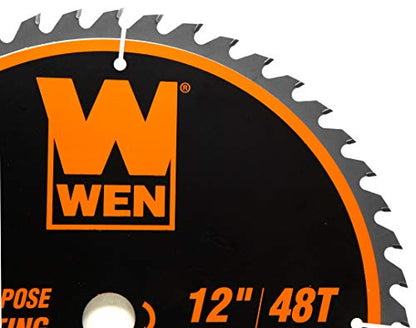 WEN BL1248 12-Inch 48-Tooth Carbide-Tipped Professional Woodworking Saw Blade for Miter Saws and Table Saws,Silver