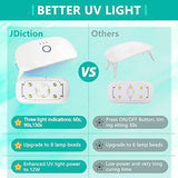 JDiction New UV Resin Kit with Light, Crystal Clear Hard Resin Sunlight Curing UV Resin Beginner Kit for Jewelry, Doming, Coating, and Casting, DIY JDiction