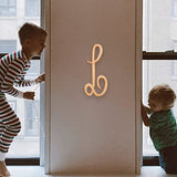 Sewroro Cursive English Alphabet Wooden Letter Chips Wooden Letter l Letters Wall Decor Unfinished Letter Wall Decor Wooden Alphabet Letters 12 Inch Sewroro