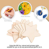 BESPORTBLE 50Pcs Unfinished DIY Wood Chips, Star Shaped DIY Graffiti Slices, Wooden Crafts to Paint BESPORTBLE
