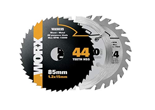 WORX WA8501 Versacut Compact Circ Saw 3pc Variety Cutting Blade Set WORX