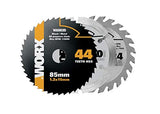 WORX WA8501 Versacut Compact Circ Saw 3pc Variety Cutting Blade Set WORX