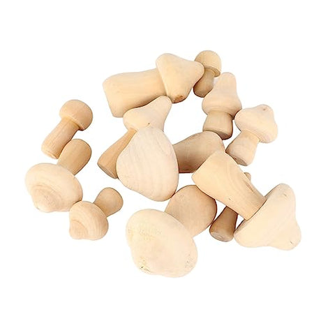 12pcs Unfinished Wooden Mushrooms - DIY Handcrafted Wooden Mushroom Painting Craft Kit for Home Decor Restokki