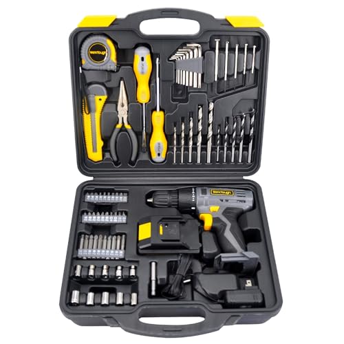 Uniteco 77PCS 18/20V Cordless Drill Screwdriver Tool Set Home Repair Set Combo Kit Tool Kit - WoodArtSupply