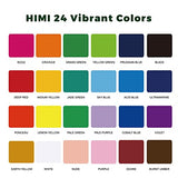 HIMI Gouache Paint Set, 24 Colors x 30ml Unique Jelly Cup Design with 3 Paint Brushes and a Palette in a Carrying Case Perfect for Artists, Students, Artme
