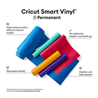 Cricut Smart Permanent Vinyl (13in x 3ft, Black) for Explore and Maker 3 - Matless cutting for long cuts up to 12ft