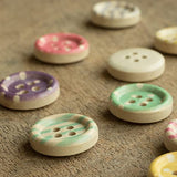 Unfinished Wooden Buttons - Round Wood Buttons for Crafts Sewing Sweater by Mandala Crafts Bulk 20 PCs 50mm 2 Inches Button with 4 Holes Mandala Crafts
