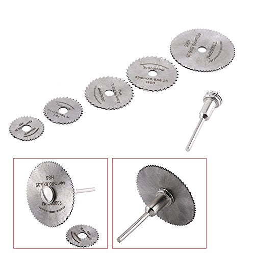 Pack of 5 Pcs Mini HSS Circular Saw Blade Cutting Blade Set with Extension Rod for Metal Cutter Power Or Wood Cutting Hilitand