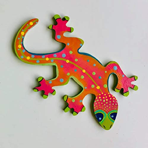 Gecko Cutout Unfinished Wood Animal Zoo Nature Center Decor Door Hanger MDF Shape Canvas Style 1