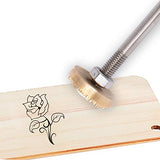 Rose Flower Leather Branding Iron with Wooden Handle for Unique Crafting and Baking SUPERFINDINGS