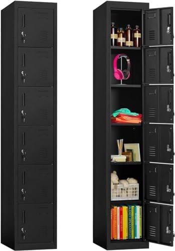 INTERGREAT Metal Locker for Office Storage Locker Employees Locker for School Gym Lockers Corridor Locker 6 Tier 6 Door - WoodArtSupply